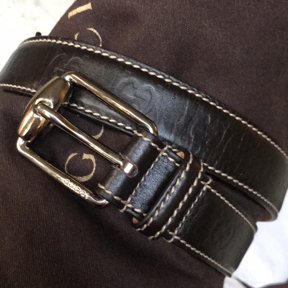 NIB Authentic Gucci leather monogram belt